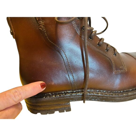 Dark Brown Leather Lace up Boot - Picture 6 of 7